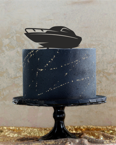 Topper na tort - Łódka speedy boat Łódka na tort Jacht morze topper