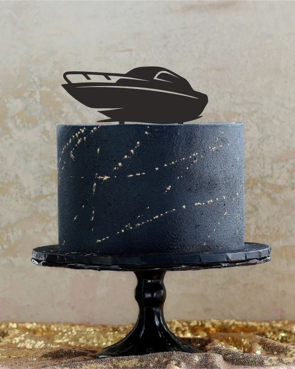 Topper na tort - Łódka speedy boat Łódka na tort Jacht morze topper