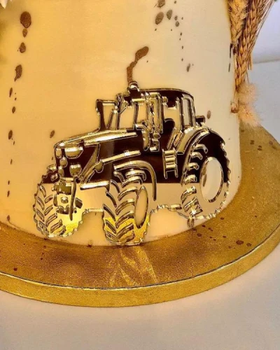 Dekor na męski tort - Traktor elegancki