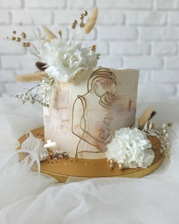 Dekor na tort na baby shower - Linearna kobieta w ciąży Ciężarna kobieta