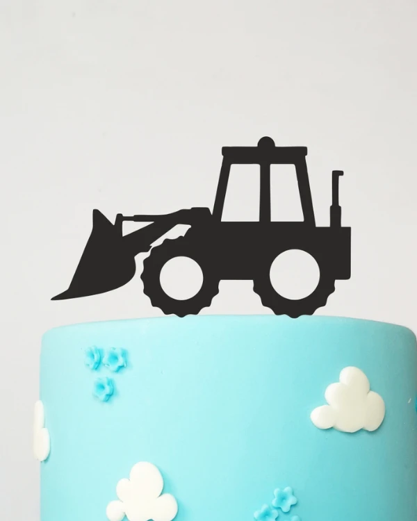 Topper na tort - Koparka na tort