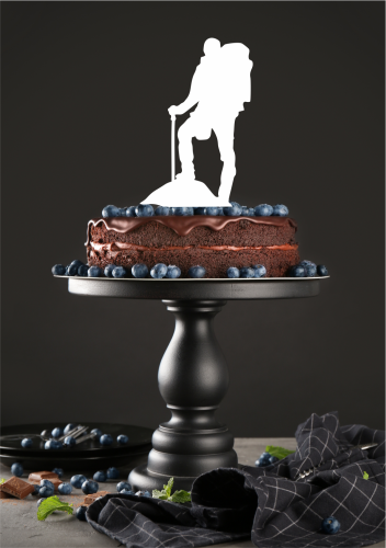 Topper na tort dla wędrowca - Wędrowiec na tort Hiking