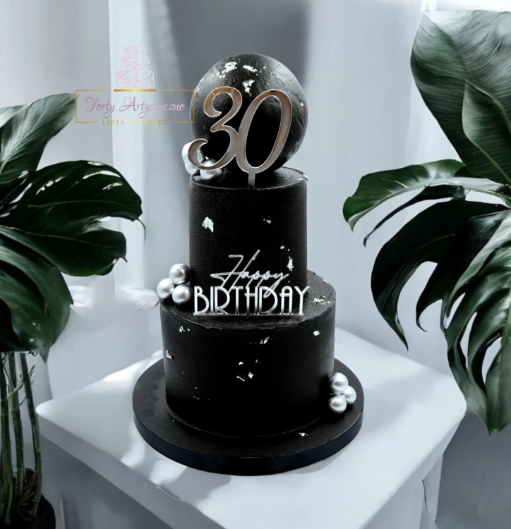 Topper urodzinowy na tort - napis Happy Birthday (Torty artystyczne Lidia Krawiec)