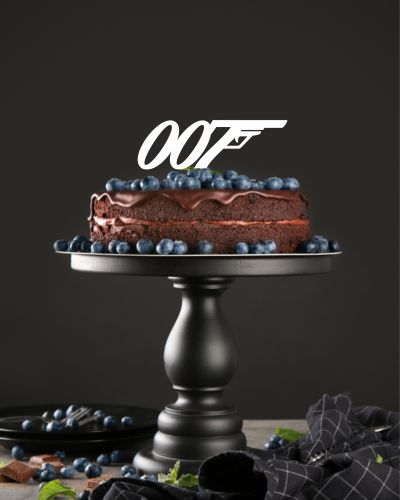 Topper na tort - agent symbol 007 pistolet