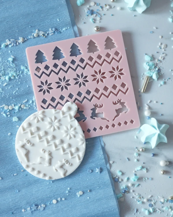 Świąteczny stempel dekoracyjny - Świąteczny sweter splot