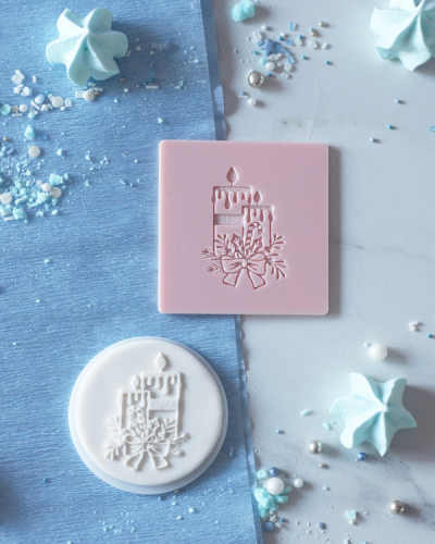 Świąteczny stempel dekoracyjny do masy cukrowej - Świąteczne świece