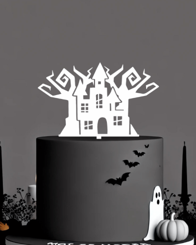 Topper na tort na halloween - Straszliwy dom