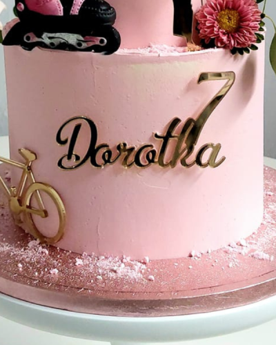 Dekor na tort - Imię z liczbą / cyfra prosta czcionka