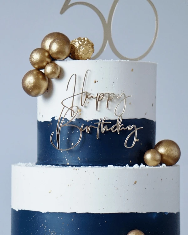 Dekor urodzinowy na tort - napis Happy Birthday