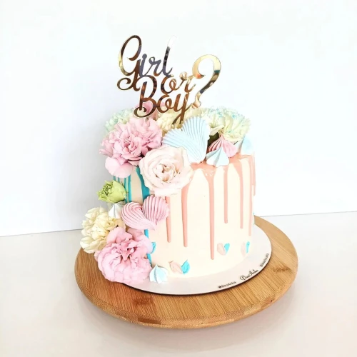 Topper na tort na baby shower - Girl or Boy? (Bezanka)