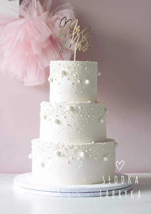 Topper ślubny na tort - Mr&amp;Mrs nowoczesna czcionka