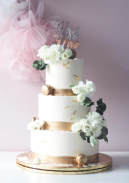 Topper ślubny na tort - Mr&amp;Mrs nowoczesna czcionka