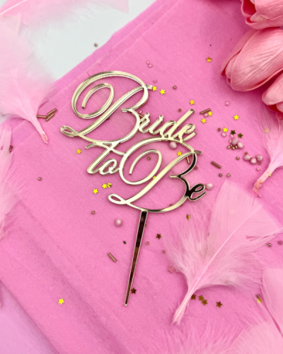 Topper dekor na tort na wieczór panieński - napis Bride to Be.png