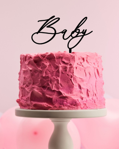 Topper dekor na tort - delikatny napis Baby Topper na baby shower.png