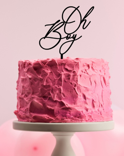 Topper dekor na tort - delikatny napis Oh Boy Topper na baby shower.png