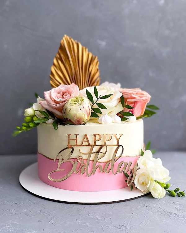 Dekor urodzinowy na tort - napis Happy Birthday klasyczny
