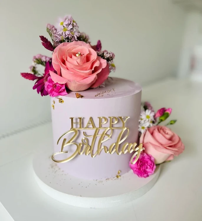 Dekor urodzinowy na tort - napis Happy Birthday klasyczny