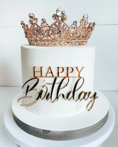 Dekor urodzinowy na tort - napis Happy Birthday klasyczny