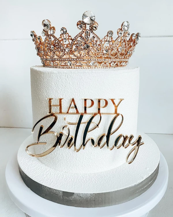 Dekor urodzinowy na tort - napis Happy Birthday klasyczny