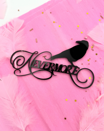 Topper dekor na tort Nevermore + wrona