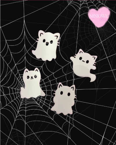 Zestaw straszliwych dekorów na Halloween - Mroczne kotki / kotki-duszki