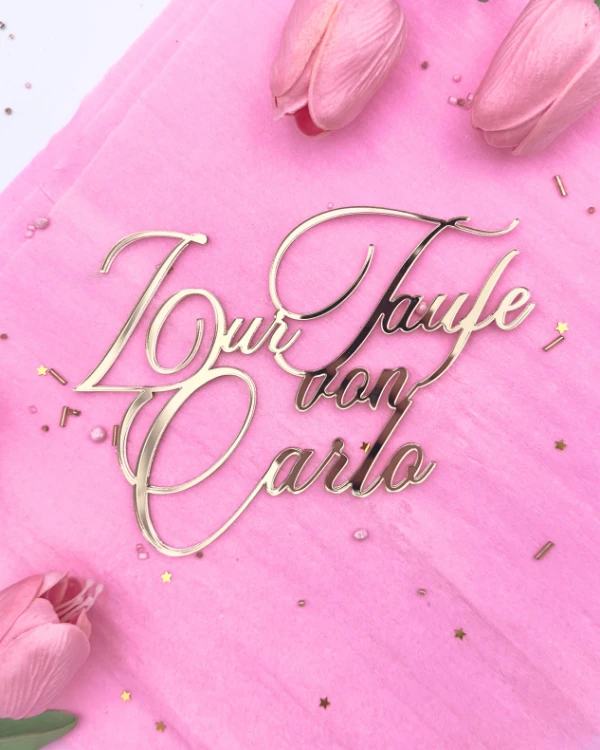 Cake Topper Zur Taufe name