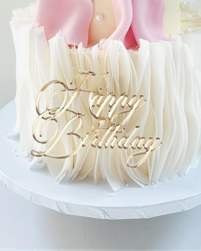 Dekor na tort - elegancki piękny napis Happy Birthday (Tort Cake by Ewela)