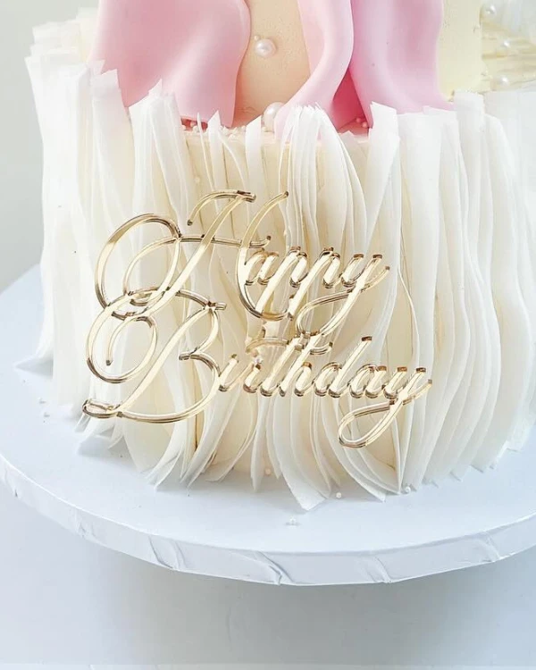 Dekor na tort - elegancki piękny napis Happy Birthday (Tort Cake by Ewela)
