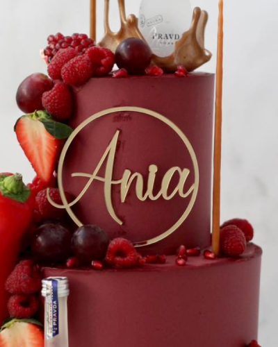 Dekor personalizowany na tort - Obręcz z imieniem