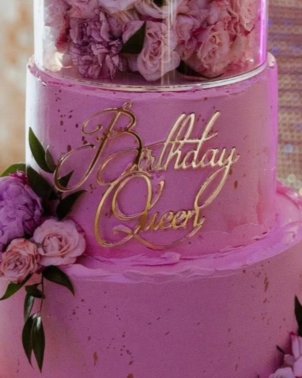 Dekor na bok tortu " Birthday Queen "