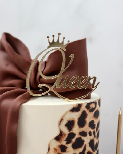 Topper na tort " Queen " + korona Makutra By Kejt