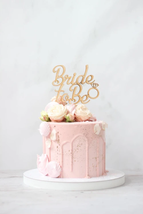 topper na tort bride to be z pierścionkiem