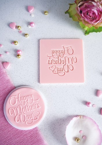 Dekoracyjny stempel na ciasta / babeczki - napis  Happy Mother's Day na dzień mamy
