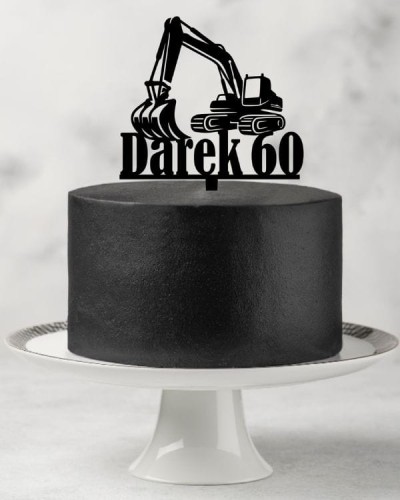 topper na tort koparka z imieniem i liczbą.jpg