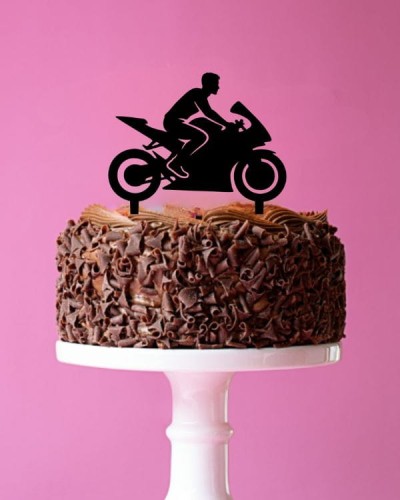 Topper dekor na tort Mężczyzna na motorze Facet i motocykl.jpg