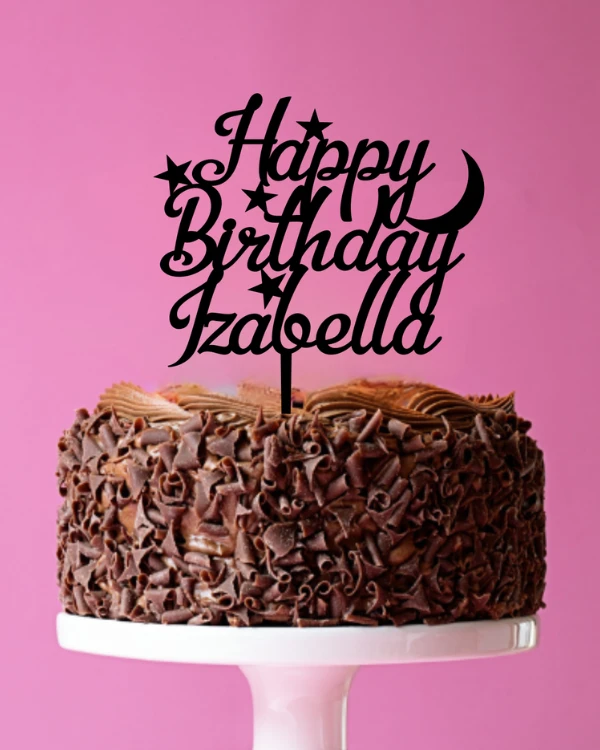 Topper dekor na tort Happy Birthday z imieniem + księżyc i gwiazdki.png