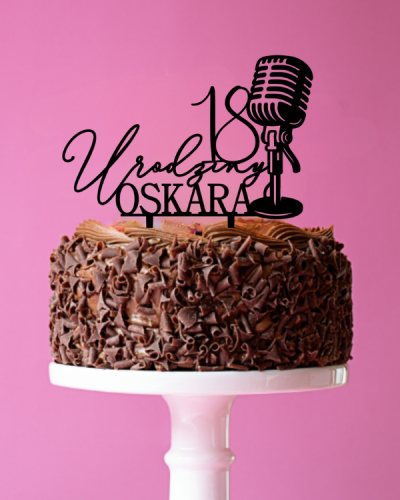 Topper na tort Urodziny + liczba + IMIĘ z Mikrofonem.png