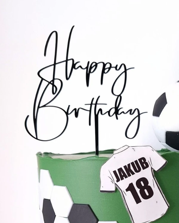 Topper na tort "Happy Birthday - wersja Artystyczna"