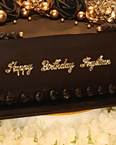 Dekor na LONG CAKE 30 cm - Happy Birthday + imię standard