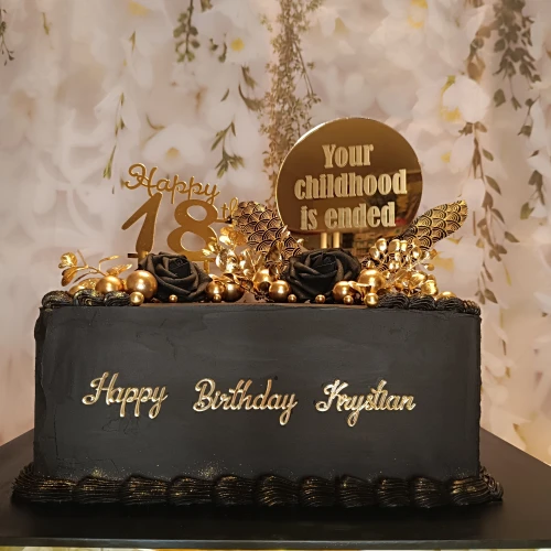 Dekor na LONG CAKE 30 cm - Happy Birthday + imię standard