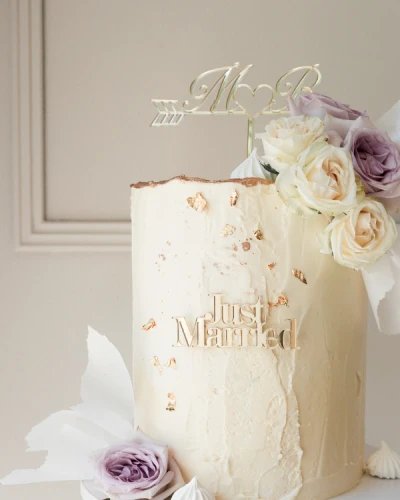 "Just Married" zestaw 3 dekorów do BENTO cake (1)