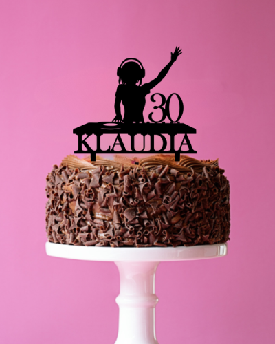 Topper na tort Raperka  DJ-ka z imieniem i liczbą.png