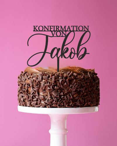 Topper dekor na tort KONFIRMATION VON + Imię