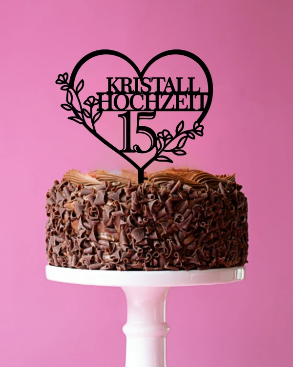 Topper  dekor na tort Kristall Hochzeit 15 w sercowej obręczy.png