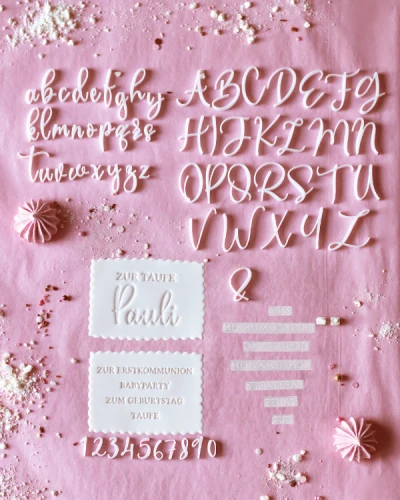 Alphabet zum Stempeln von Aufschriften "PREMIUM-Version" Deutsche Schriftzüge
