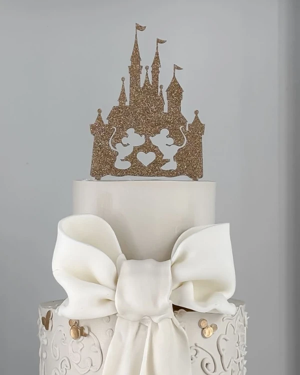 Tortenstecker „Märchenschloss mit Mäuschen-Figuren“