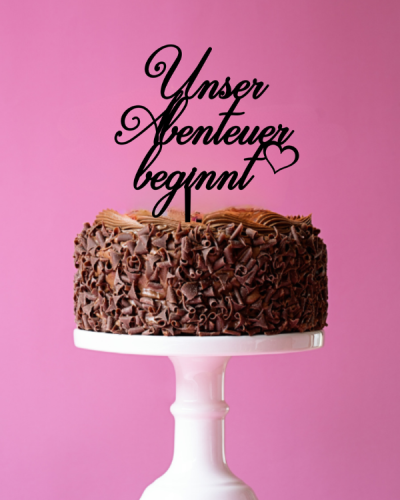 Cake Topper / Tortendekoration „Unser Abenteuer beginnt“