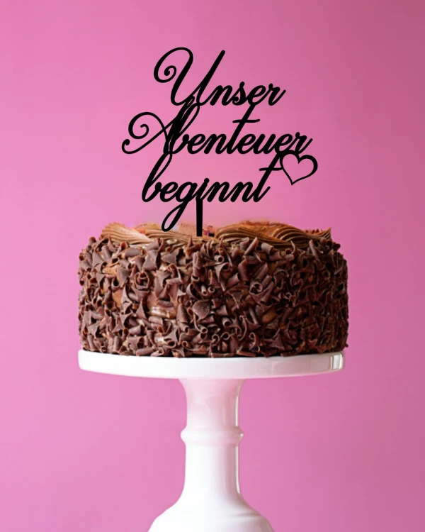 Cake Topper / Tortendekoration „Unser Abenteuer beginnt“