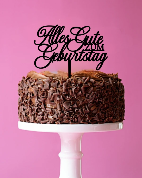 Cake Topper / Tortendekoration „Alles Gute zum Geburtstag“ – Mini-Ausführung