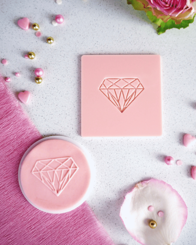 Dekoracyjny stempel na ciasta / babeczki - Diament diamencik pierścionek luxury